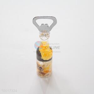 Yellow plastic flower bottle opener