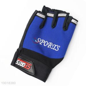 Blue Half Finger Sports Glove For Racing