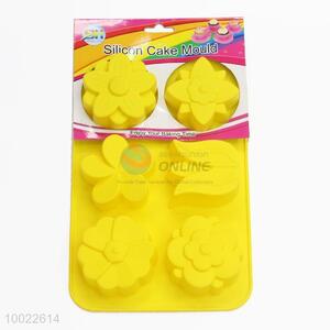 6 Flower Shaped Holes Silicone Cake Mould
