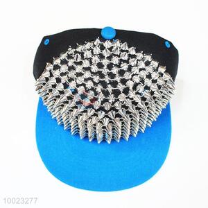 Blue Cap Peak Rivet Decoration Hip-hop Sport Cap/Hat