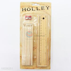 HOLLEY Pencils with Wooden Box and Pencil Sharpener