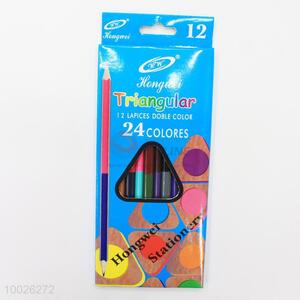 Triangular 12 Pieces Pencils, 24 Colors