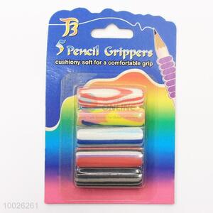 5 Colorful Pencil Grippers Cushiony Soft for  a Comfortable Grip
