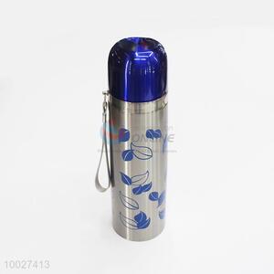 Bullet Head Leaves Pattern Decorated Thermos Cup/Vacuum Cup