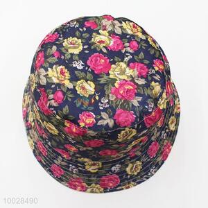 Wholesale Flower Printed Bucket Hats Sun Hat for Girls