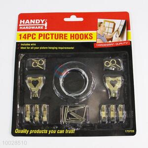 14PC Picture Hooks with Wire