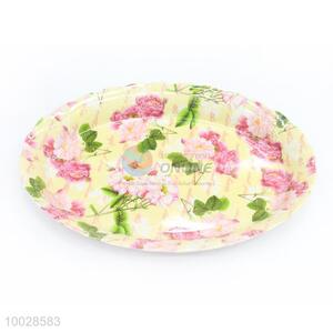 Competitive Price Flower Pattern Yellow Melamine Fruit Plate