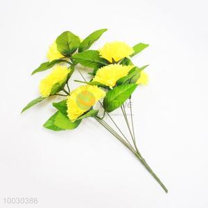 7 Heads Yellow Lilac Artificial Flower for Home Decoration