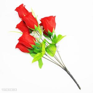 7 Heads Red Rose Artificial Flower for Home Decoration