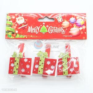 Wooden Christmas Gift Shaped Decoration Clips