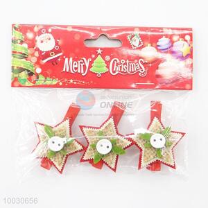 Wholesale star christmas decorative wooden clips