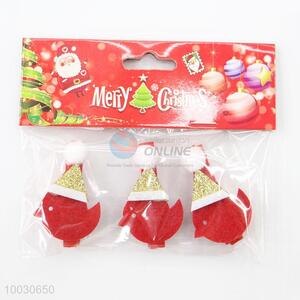 Christmas hat shaped wood decorative wall clips