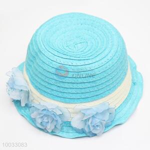 Flower Decorated Woven Hat For Women