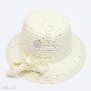 Woven Hat For Women With Bowknot