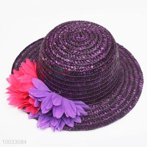 Good Quality Flower Decorated Woven Hat For Women