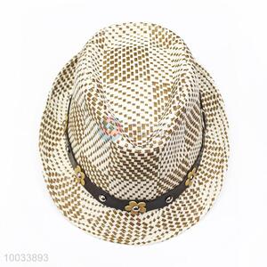 Wholesale Brown Check Pattern Fashion Hat/Top Hat