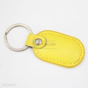 Yellow Ellipse Shaped Key Chain