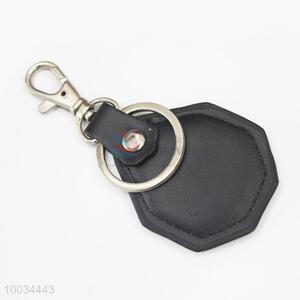 Black Octagonal PU Key Chain