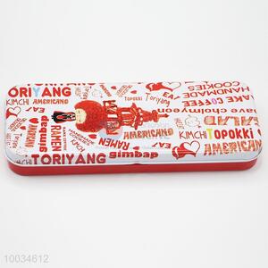 Red 2-layer pencil case for kids