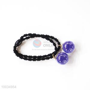 Purple Beads Hair Accessories Elastic Hair Band Hair Ring