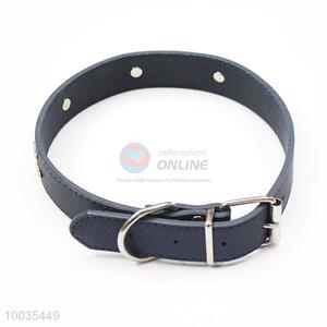 Dark Blue PU Pet Collars/Leashes