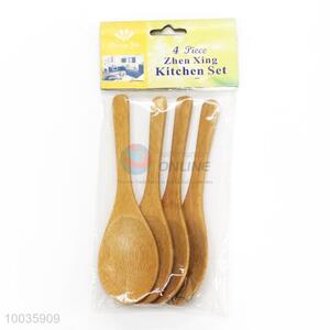 4 Pieces Short Handle Bamboo Spoon