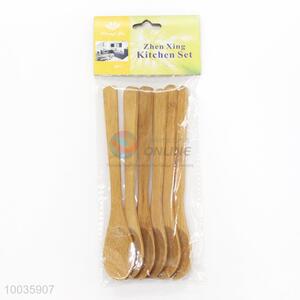 6 Pieces Long Handle Classic Bamboo Spoon
