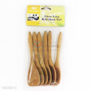 6 Pieces Handle Classic Bamboo Spoon