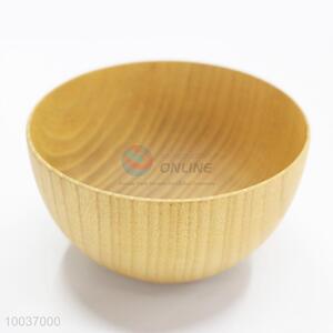 Striped Round Wooden Bowl