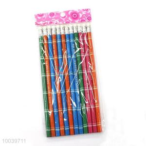 12pcs/set blue/red bamboo shaped wooden pencil pen