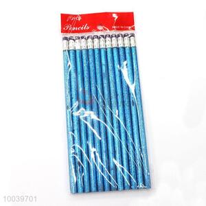 12pcs/set wholesale wooden pencil pen with eraser
