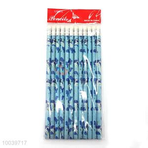 12pcs/set cute dolphin pattern wooden pencil pen