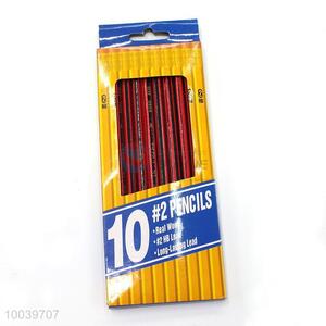 10pcs/set school supplies staionery yellow wooden pencil pen