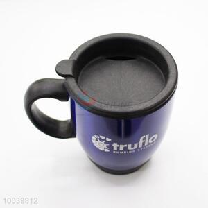 High Quality Dark Blue PP+PS Double Wall Auto Mug/Travel Mug