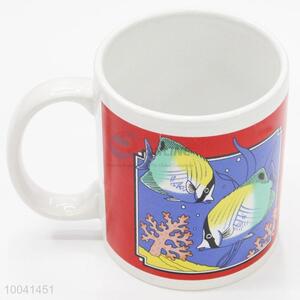 2016 Unique design 8*9.5cm ceramic cup with handle