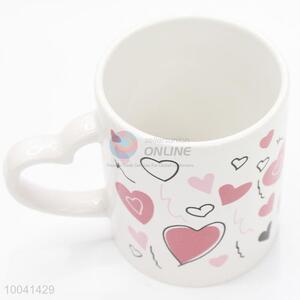 Fashion design reusable 8*9.5cm ceramic cup with handle