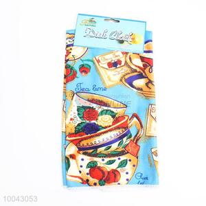 Blue Printed Microfiber Dish Cloth/Kitchen Towel