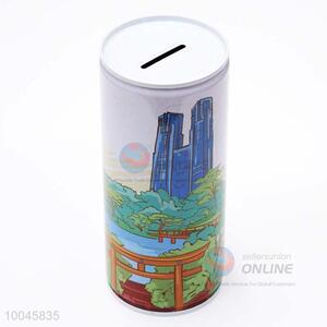 2016 New design 6.5*15cm zip-top can shape tinplate money box