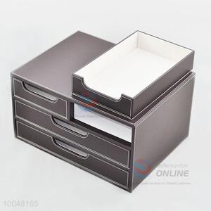 Functional designs faux leather storage box with drawer