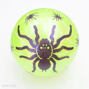 Factory wholesale black spider pattern 9inch pvc green toy ball