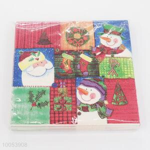Christmas Series 16.5*16.5CM Disposable Eco-friendly Three-ply Paper Napkins for Home Use