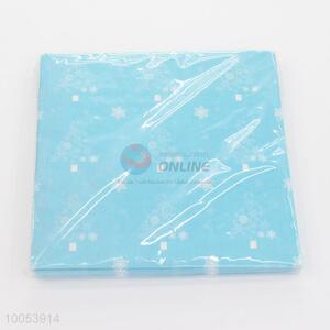 Hot Sale 16.5*16.5CM Disposable Eco-friendly Three-ply Paper Napkins with Sky Blue Pattern