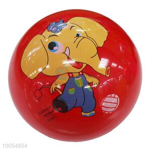 New Design 9 Inch Red PVC Inflatable Beach Ball with the Pattern of Elephant