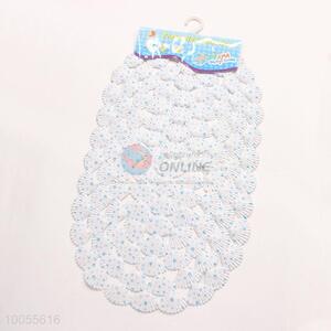Low price shell-shaped bath mat with blue printing