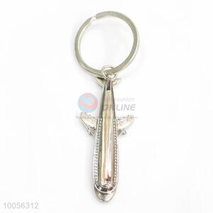 Mini Plane Model Key Ring Chain Silver Gift