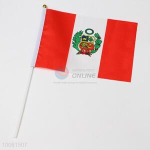 Peru flag, hand signal flag for festival or party