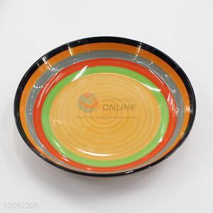 Household stripe pattern ceramic fruit plate