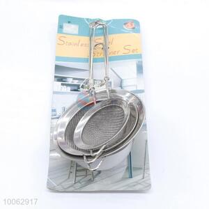 3 Pieces stainless steel strainer set