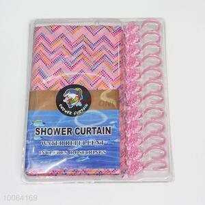 High Quality Pink Dacron Shower Curtain