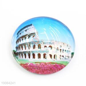 Round Great Building Pattern Fridge Magnet